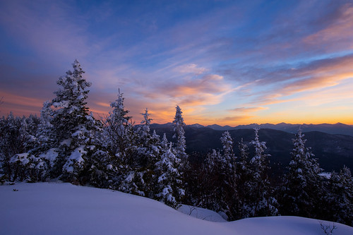 winter sunset snow mountains adirondacks