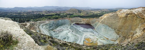 cliff lake industry scale water big mine open hole wide deep cyprus engineering panoramic pit manmade slope