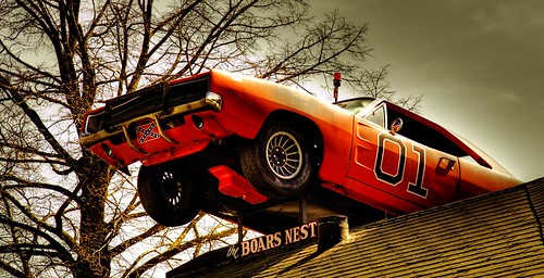 auto show orange car wisconsin bar canon tv jump jumping automobile luke duke tires 01 tavern vehicle dodge bo wi hdr charger leaping generallee photomatix photomatixpro t2i allensgrove