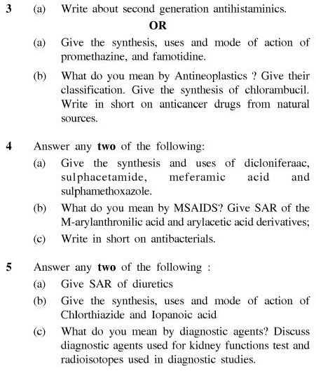 UPTU B.Pharm Question Papers PHAR-361 - Pharmaceutical Chemistry-VI