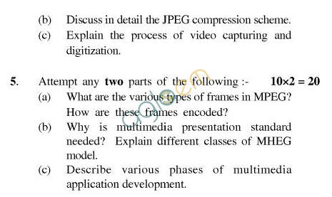 UPTU B.Tech Question Papers - CS-044-Multimedia Systems
