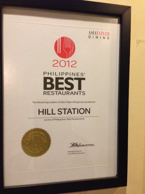 hill ststion best resto 2012
