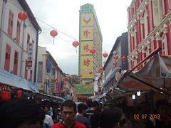 At Chinatown near Pagoda Street with People's Park Complex in the background