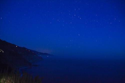 ocean california blue sea seascape beach night canon skyscape stars landscape coast big pacific dream azure planets sur coastline route1 constellation 50d tpatravel