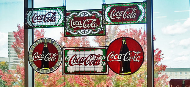 coca cola stained glass