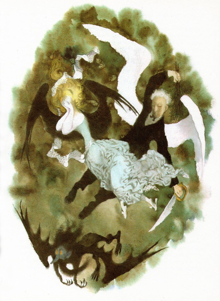 Jiri Trnka - Illustration for Hans Christian Andersons Fairy Tales "The Traveling Companion" 1959
