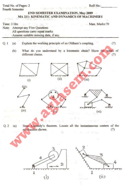 NSIT: Question Papers 2009  4 Semester - End Sem - MA-211