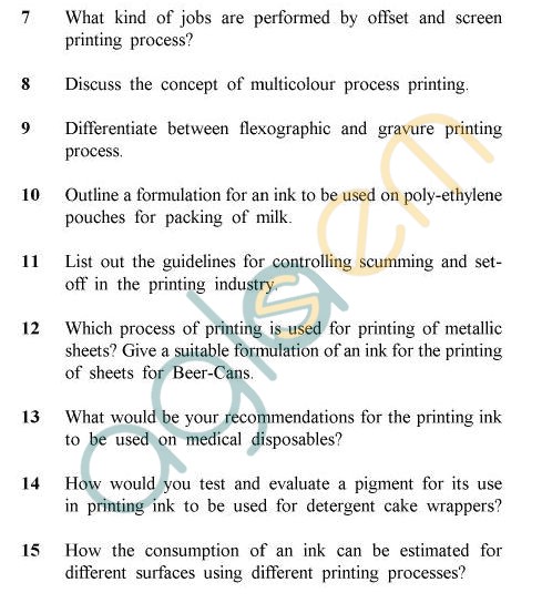 UPTU B.Tech Question Papers - PT-803 - Printing In Technology