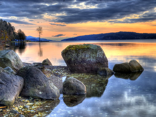 tree beach water colors clouds sunrise reflections washington olympus pacificnorthwest potlatch hoodcanal