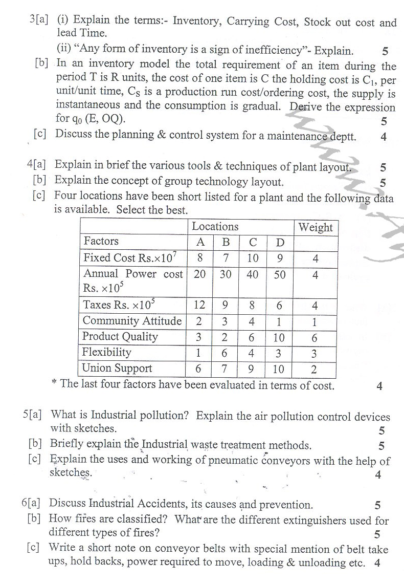 DTU Question Papers 2010 – 6 Semester - End Sem - PE-314
