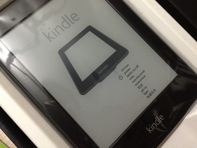 My Kindle Paperwhite with leather cover in Fuchsia
