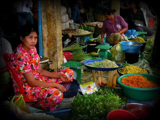 Local fresh markets in Battambang, Cambodia 