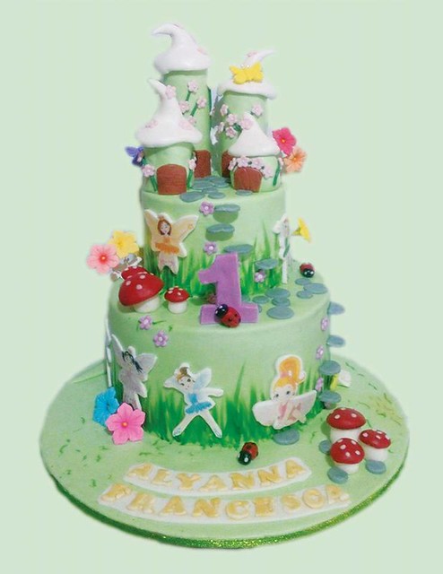 Garden Fairy Theme Cake by Janine Loro of Mom's Sweetooth