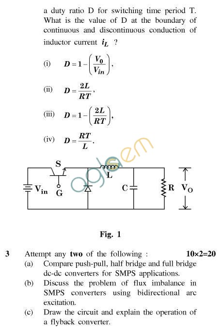 UPTU B.Tech Question Papers - EE-032-Switch Mode & Resonant Converters