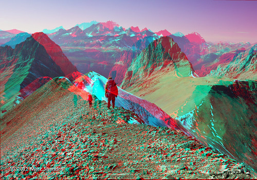 summer mountains me landscape kananaskis rockies stereoscopic stereophoto 3d high view bright hiking altitude scenic sunny bluesky anaglyph glacier ridge alpine backpacking backpack backcountry elevation twopeople rugged expanse canadianrockies mountainous redcyan
