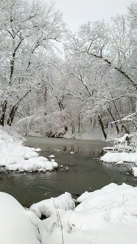 county winter snow creek landscape franklin kansas middle