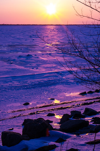 winter sunset sun snow tree ice spring rays