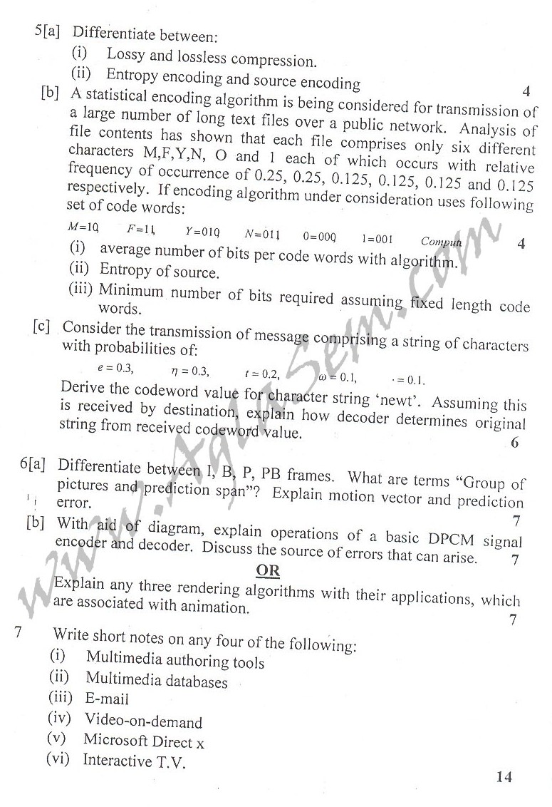 DTU Question Papers 2010  6 Semester - End Sem - IT-311