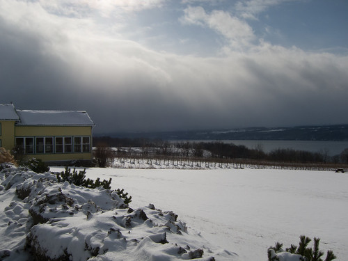 winter clouds winery senecalake standingstone
