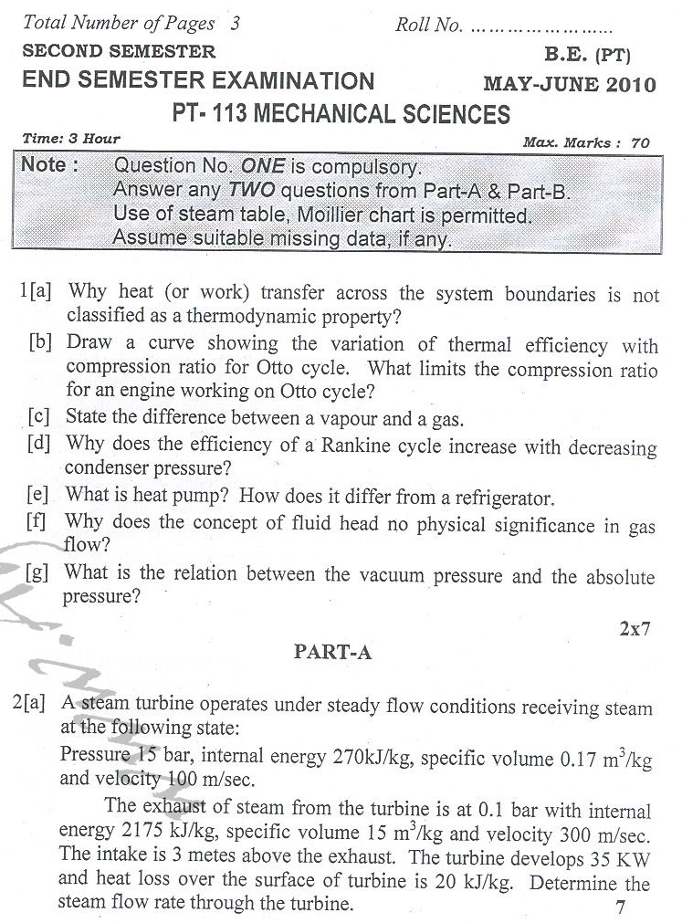 DTU Question Papers 2010  2 Semester - End Sem - PT-113