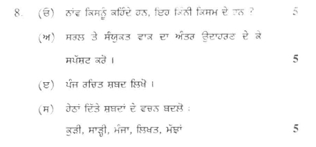 DU SOL B.A. Programme Question Paper - Punjabi Langauge (B) - Paper IX 