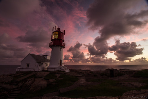 lighthouses norway sunset sky cloud clouds blue water ocean sea landscape evening lindnesnes colors color