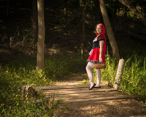 woodward oklahoma unitedstates little red riding hood wolf sexy woods flash outdoors dressup picnic tights nature sony a99 beercan garyinhere halloween costume cosplay redhead