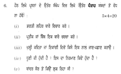 DU SOL B.A. Programme Question Paper - Punjabi Discipline - Paper XI/XII 