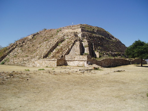 mexico temple ancient ruins pyramid oaxaca montealban zapotec