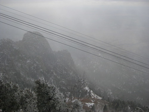 mist snow ski mountains newmexico santafe forest route66 tram 66 route cables tramway canyons sandia sandiapeak riograndevalley tramcar sandiafoothills cibolanationalforest nationalscenicbyway sandiapeaktramway