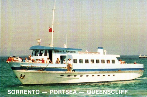 Postcard featuring Sorrento - Portsea - Queenscliff ferry 'J.J. Farnsworth'