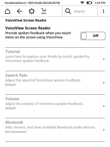 Kindle 2016 - VoiceView Screen Reader