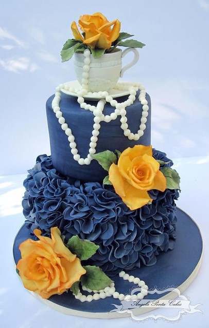 Blue on Blue Cake by Angela Penta