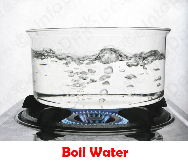 boiling water for saline