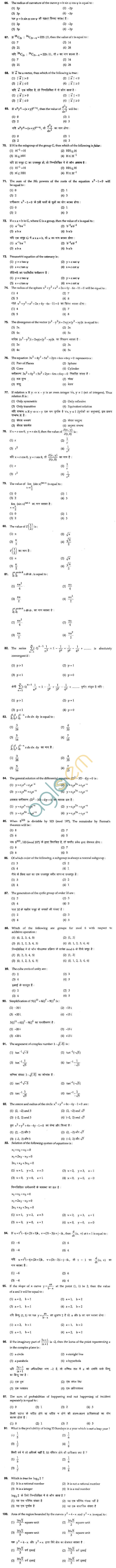 BHU UET 2012 B.Ed Math Question Paper