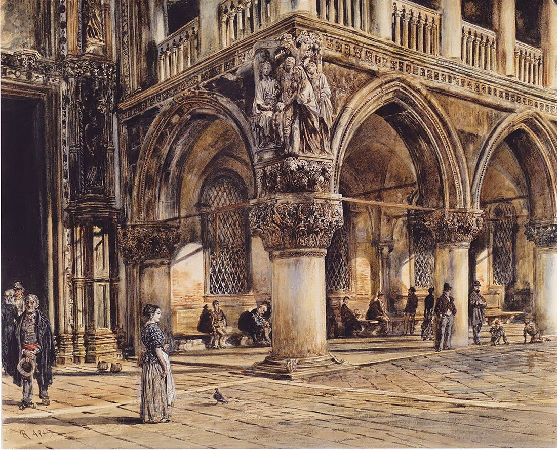 View of the Doge's Palace in Venice by Rudolf von Alt, 1874