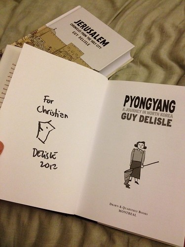 My copy of Pyongyang signed by Guy Delisle.