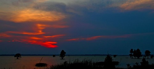 sunset sky lake color southcarolina brilliant monckscorner lakemoultrie mdggraphix
