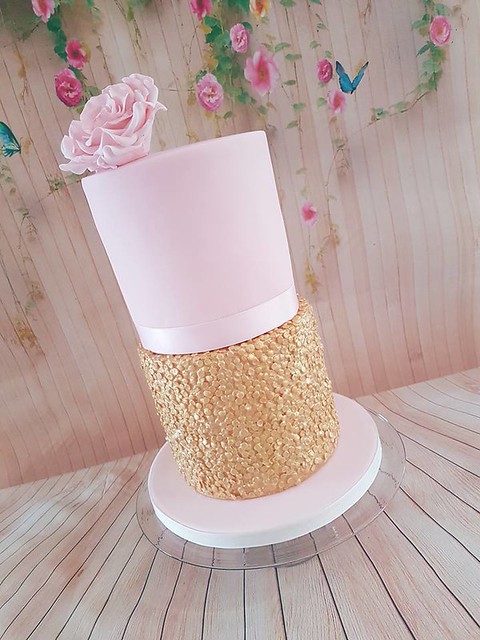 Pink and Gold Cake by Perin Ghadially of Perin's Occasional Cakes