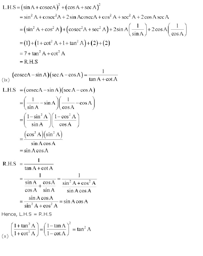 NCERT Solutions for Class 10 Maths Chapter 8 - Introduction to Trigonometry 