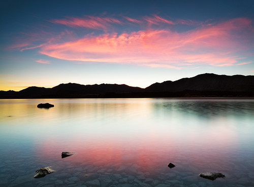 morning newzealand cold sunrise reflections rocks colours nz laketekapo tiltshift vertorama