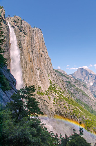 california park ca usa america us waterfall rainbow united national yosemite dome half states