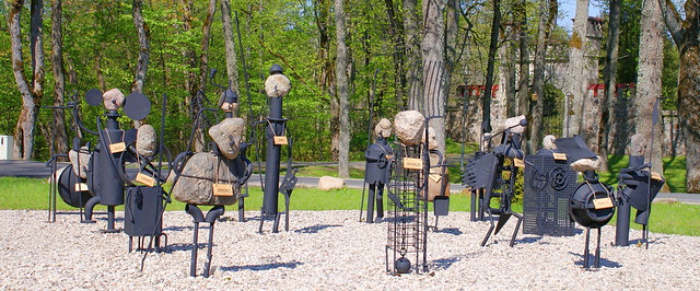sculpture exhibition in front of the castle