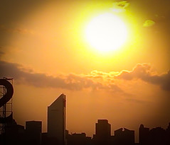Sweltering Summer Sunset - Cell Phone Shot from Queensborough Plaza NYC