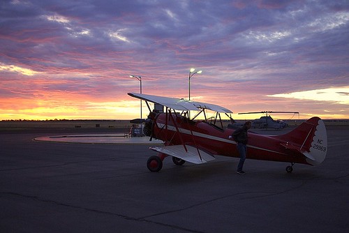 sunrise vintage route66 waco biplane tucumcari