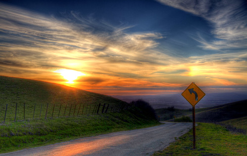 sunset signs rural hdr hollister sanbenitocounty canon7d