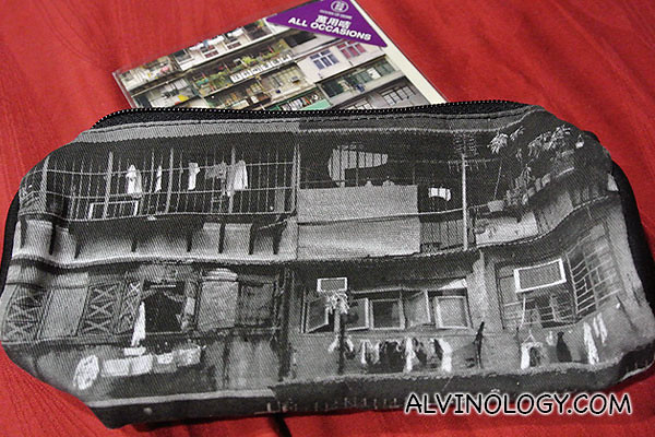 Close-up of the pencil box and postcard