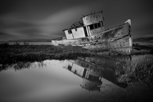 california longexposure sunset sea bw history beach water fog clouds canon point boat ship historic sailor wreck boathouse reyes californiacoast ndfilter 1635mmf28l 10stopndfilter mshaw 5dmark2 canoneos5dmarkll bigstopper