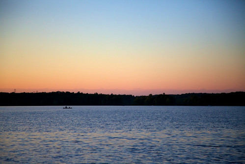 pink blue sunset sky orange lake ontario canada silhouette yellow evening colours dusk canoe crowe