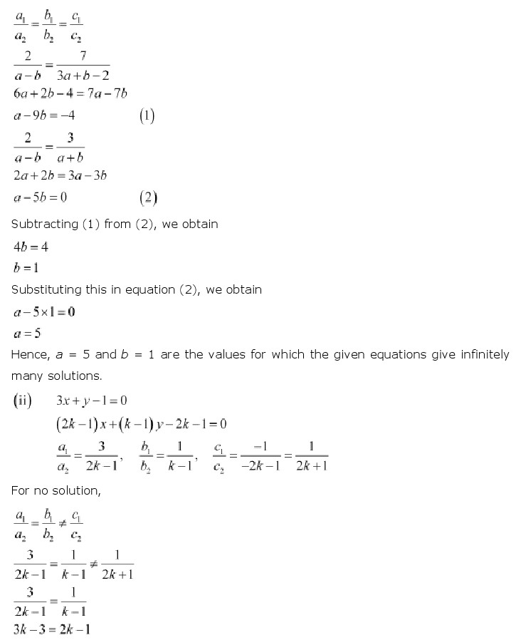 NCERT Solutions for Class 10th Maths Chapter 3 – Pair of Linear Equations in Two VariablesNCERT Solutions for Class 10th Maths Chapter 3 – Pair of Linear Equations in Two Variables